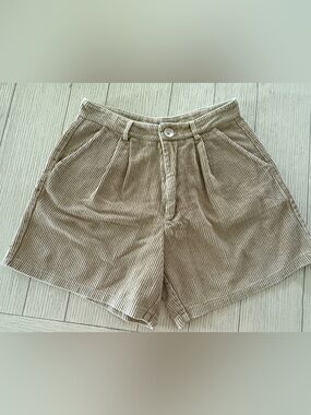 avocado Cream Corduroy High-Waist Women’s Shorts